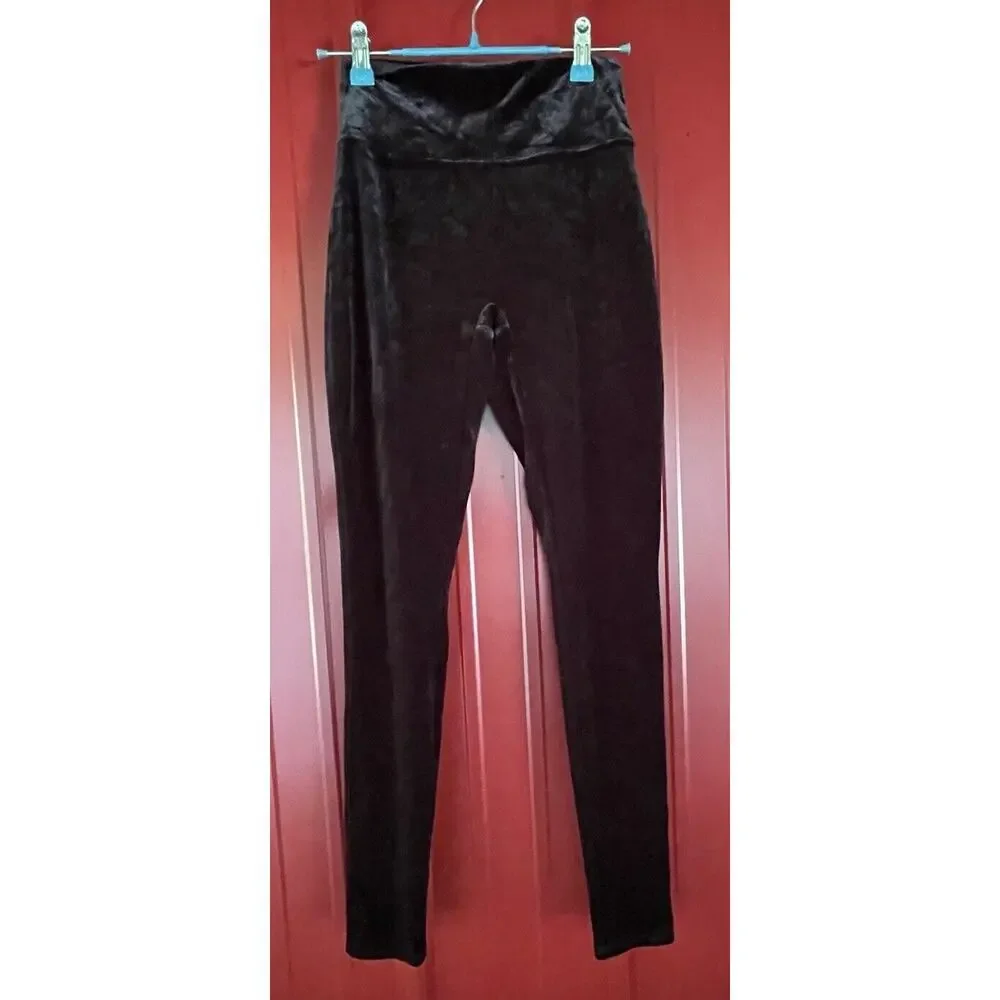 Spanx Pants Leggings High Waist Velour Slimming Yoga Active Womens Large‎